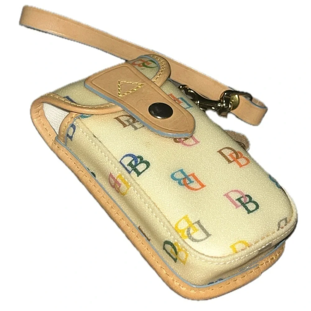 Vintage Dooney & Bourke Rainbow Monogram Wristlet Phone Case